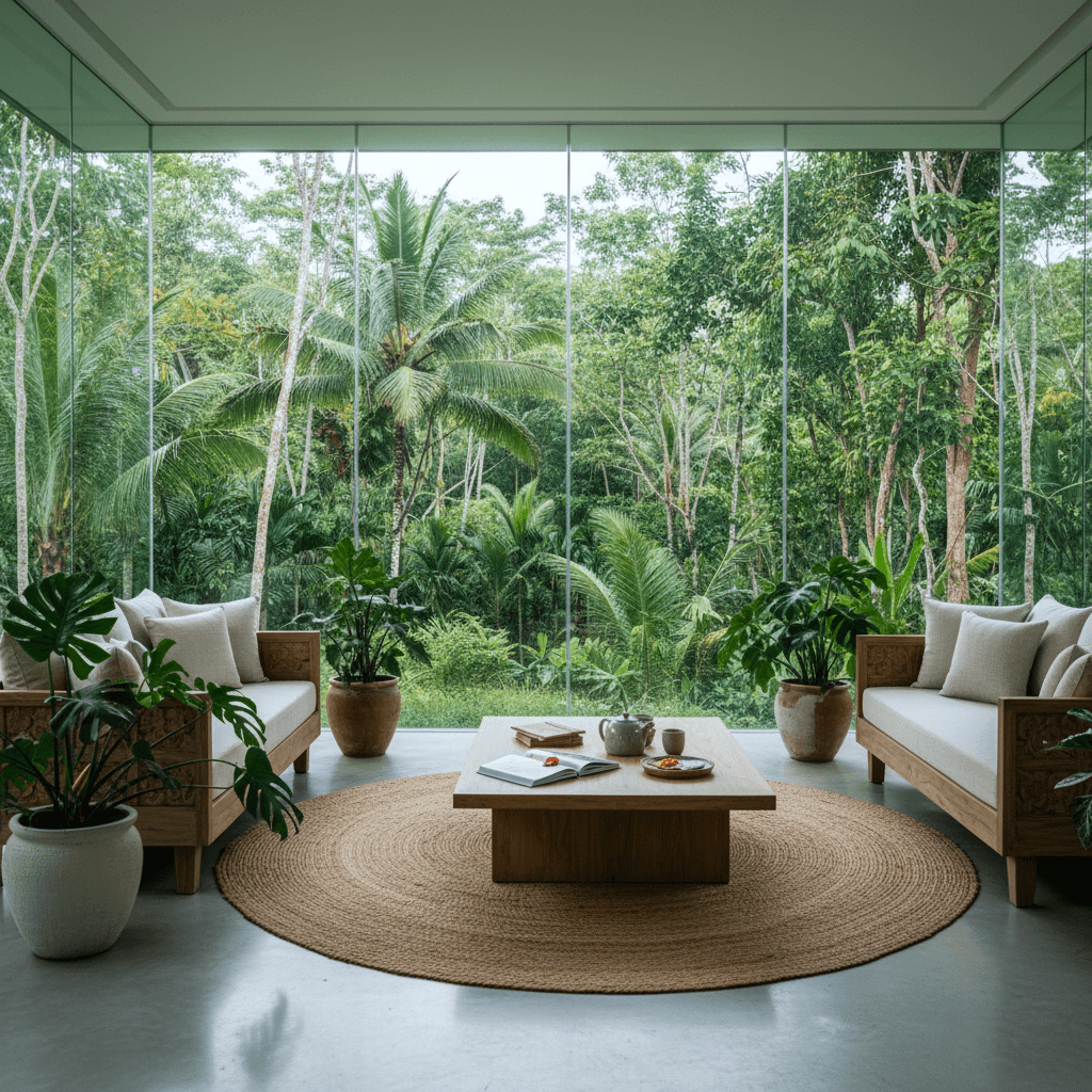 planters with plant near area rug inside room